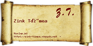Zink Tímea névjegykártya